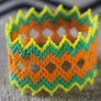 Art# K326 3+ inch. Original Kayapo Traditional Peyote stitch Beaded Bracelet from Brazil