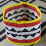Art# K333 6 inch. Original Kayapo Traditional Peyote stitch Beaded Bracelet from Brazil