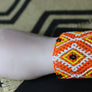 Art# K355 3+ inch. Original Kayapo Traditional Peyote stitch Beaded Bracelet from Brazil