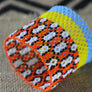 Art# K339 3+ inch. Original Kayapo Traditional Peyote stitch Beaded Bracelet from Brazil