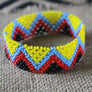 Art# K341 3.5+ inch. Original Kayapo Traditional Peyote stitch Beaded Bracelet from Brazil