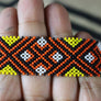 Art# K343 3+ inch. Original Kayapo Traditional Peyote stitch Beaded Bracelet from Brazil