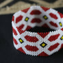 Art# K344 4 inch. Original Kayapo Traditional Peyote stitch Beaded Bracelet from Brazil