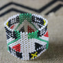 Art# K349 3 inch. Original Kayapo Traditional Peyote stitch Beaded Bracelet from Brazil