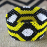 Art# K355 4 inch. Original Kayapo Traditional Peyote stitch Beaded Bracelet from Brazil