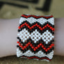 Art# K356 3.5+ inch. Original Kayapo Traditional Peyote stitch Beaded Bracelet from Brazil