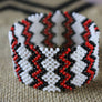 Art# K356 3.5+ inch. Original Kayapo Traditional Peyote stitch Beaded Bracelet from Brazil