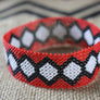 Art# K357 4 inch. Original Kayapo Traditional Peyote stitch Beaded Bracelet from Brazil