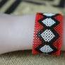 Art# K357 4 inch. Original Kayapo Traditional Peyote stitch Beaded Bracelet from Brazil