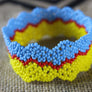Art# K358 3.5+ inch. Original Kayapo Traditional Peyote stitch Beaded Bracelet from Brazil