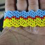 Art# K358 3.5+ inch. Original Kayapo Traditional Peyote stitch Beaded Bracelet from Brazil