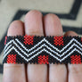Art# K359 3+ inch. Original Kayapo Traditional Peyote stitch Beaded Bracelet from Brazil