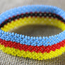 Art# K360 3.5+ inch. Original Kayapo Traditional Peyote stitch Beaded Bracelet from Brazil
