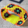 Art# K372 3.5+ inch. Original Kayapo Traditional Peyote stitch Beaded Bracelet from Brazil