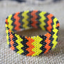 Art# K377 3 inch. Original Kayapo Traditional Peyote stitch Beaded Bracelet from Brazil