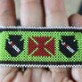 Art# K380 3+ inch. Original Kayapo Traditional Peyote stitch Beaded Bracelet from Brazil
