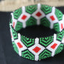 Art# K381 3.5+ inch. Original Kayapo Traditional Peyote stitch Beaded Bracelet from Brazil