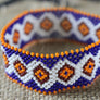 Art# K383 3+ inch. Original Kayapo Traditional Peyote stitch Beaded Bracelet from Brazil