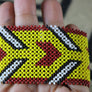 Art# K386 3.5 inch. Original Kayapo Traditional Peyote stitch Beaded Bracelet from Brazil