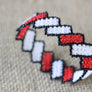 Art# K387 2.5+ inch. Original Kayapo Traditional Peyote stitch Beaded Bracelet from Brazil