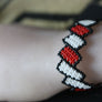 Art# K387 2.5+ inch. Original Kayapo Traditional Peyote stitch Beaded Bracelet from Brazil