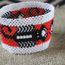 Art# K389 3.5+ inch. Original Kayapo Traditional Peyote stitch Beaded Bracelet from Brazil