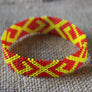 Art# K394 3.5+ inch. Original Kayapo Traditional Peyote stitch Beaded Bracelet from Brazil