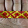 Art# K394 3.5+ inch. Original Kayapo Traditional Peyote stitch Beaded Bracelet from Brazil
