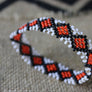Art# K395 3.5+ inch. Original Kayapo Traditional Peyote stitch Beaded Bracelet from Brazil