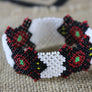 Art# K397 3 inch. Original Kayapo Traditional Peyote stitch Beaded Bracelet from Brazil