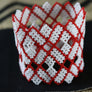 Art# K398 3.5 inch. Original Kayapo Traditional Peyote stitch Beaded Bracelet from Brazil