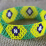 Art# K399 3.5 inch. Original Kayapo Traditional Peyote stitch Beaded Bracelet from Brazil