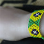 Art# K399 3.5 inch. Original Kayapo Traditional Peyote stitch Beaded Bracelet from Brazil