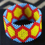 Art# K402 3.5+ inch. Original Kayapo Traditional Peyote stitch Beaded Bracelet from Brazil