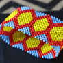 Art# K402 3.5+ inch. Original Kayapo Traditional Peyote stitch Beaded Bracelet from Brazil