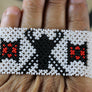 Art# K403 3+ inch. Original Kayapo Traditional Peyote stitch Beaded Bracelet from Brazil