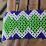 Art# K404 4 inch. Original Kayapo Traditional Peyote stitch Beaded Bracelet from Brazil