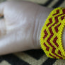 Art# K405 3+ inch. Original Kayapo Traditional Peyote stitch Beaded Bracelet from Brazil