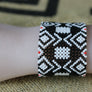 Art# K407 3+ inch. Original Kayapo Traditional Peyote stitch Beaded Bracelet from Brazil