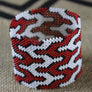 Art# K409  3+ inch. Original Kayapo Traditional Peyote stitch Beaded Bracelet from Brazil