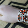 Art# K411 3+ inch. Original Kayapo Traditional Peyote stitch Beaded Bracelet from Brazil