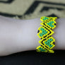 Art# K414 3.5+ inch. Original Kayapo Traditional Peyote stitch Beaded Bracelet from Brazil
