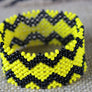 Art# K416 - 3+ inch. Original Kayapo Traditional Peyote stitch Beaded Bracelet from Brazil