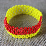 Art# K426 3.5+ inch. Original Kayapo Traditional Peyote stitch Beaded Bracelet from Brazil