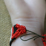 Art# K429 3+ inch. Original Kayapo Traditional Peyote stitch Beaded Bracelet from Brazil
