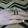 Art# K430 1 inch. Original Kayapo Traditional Peyote stitch Beaded Ring from Brazil