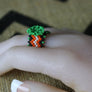 Art# K430 1 inch. Original Kayapo Traditional Peyote stitch Beaded Ring from Brazil
