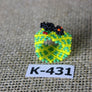 Art# K431 1 inch. Original Kayapo Traditional Peyote stitch Beaded Ring from Brazil