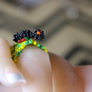 Art# K431 1 inch. Original Kayapo Traditional Peyote stitch Beaded Ring from Brazil
