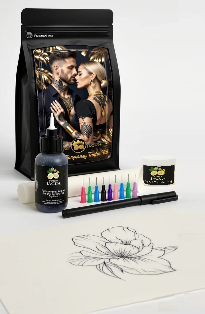 Temporary Tattoo Pro Kit – 1 oz Jagua Gel